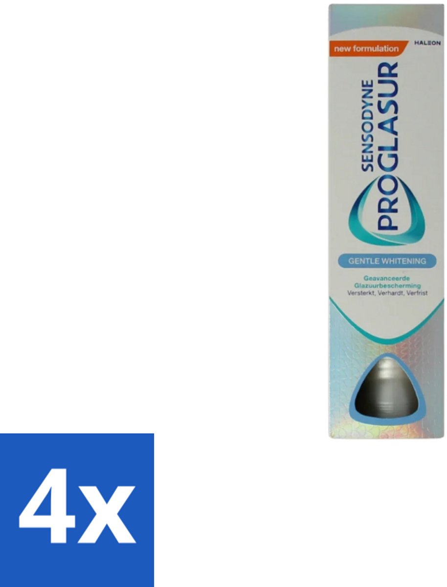4 x Sensodyne Tandpasta ProGlasur Multi-Action Gentle White 75 ml - Tandpasta - Tanderosie - Tandglazuur - Witte Tanden - Gevoelige Tanden