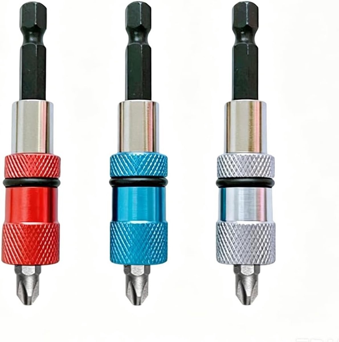Bithouders 1/4 inch zeshoekig met verlenging, magnetische slagschroevendraaier en booradapter voor gipsplaten en schroeven van 25 mm, ideaal voor klussen en ophangsystemen