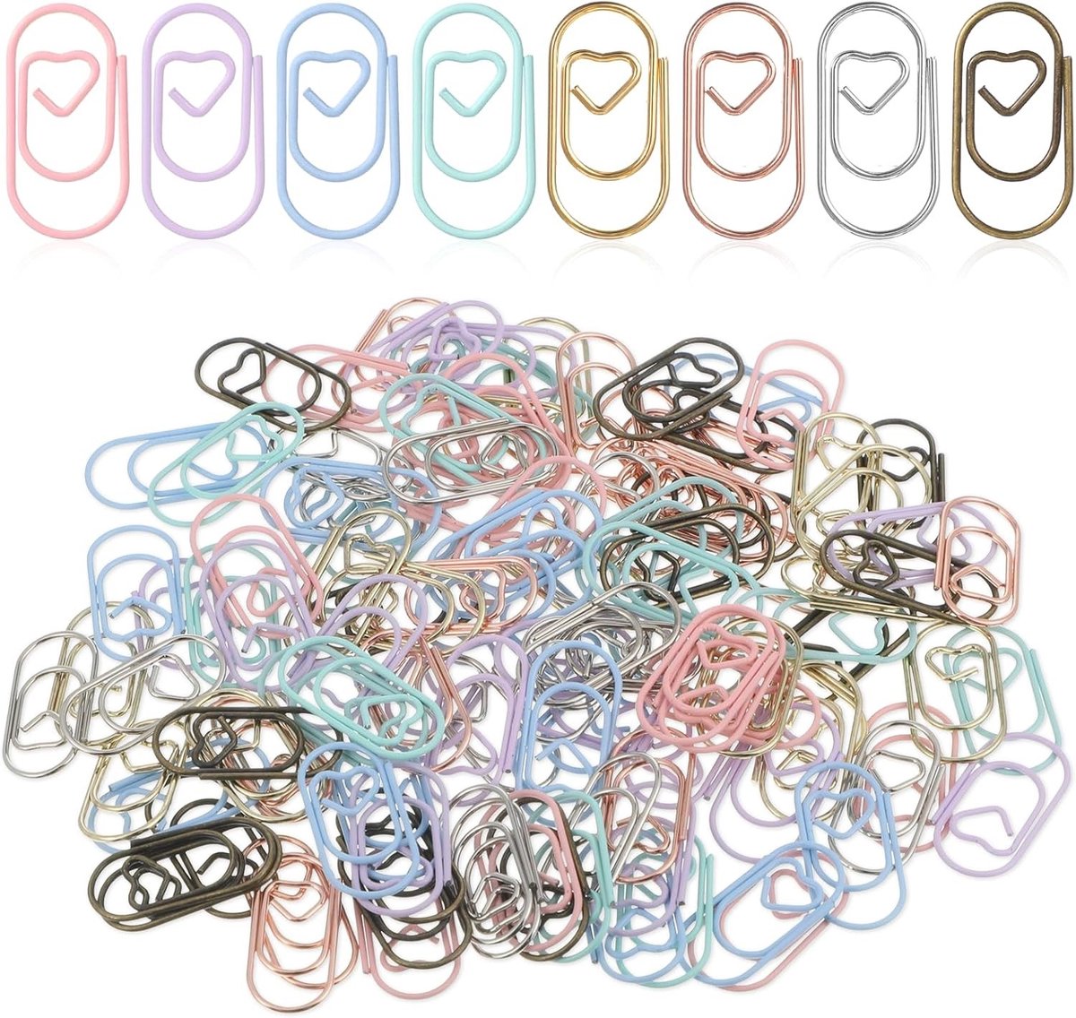 Kleurige Hartvormige Paperclips, 100 Stuks, Perfect voor School, Kantoor en Creatieve Projecten