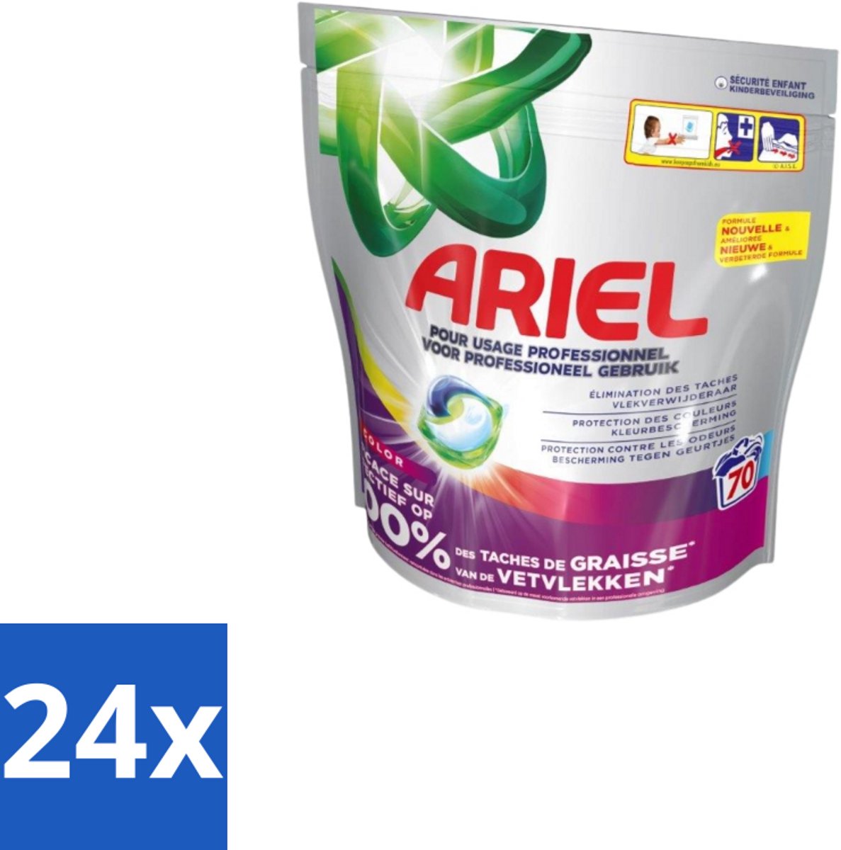 Ariel – Wasmiddel Pods – All-in-1 Color – Kleurbehoud – 70 wasbeurten - Voordeelverpakking - 24 stuks