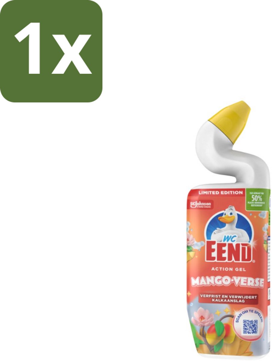 1 x WC Eend Toiletreiniger Action Gel Mango Verse 750 ml - Toiletreiniger - Toilet Reinigen - Kalkaanslag Verwijderen - Toilet Reiniging - Toilet Hygiëne