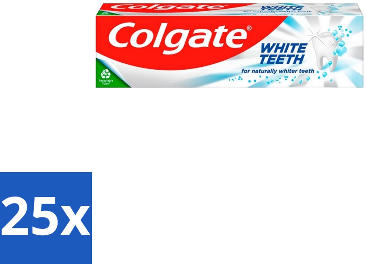 25 x Colgate – Tandpasta – White Teeth – 75 ml - Voordeelverpakking - 25 stuks