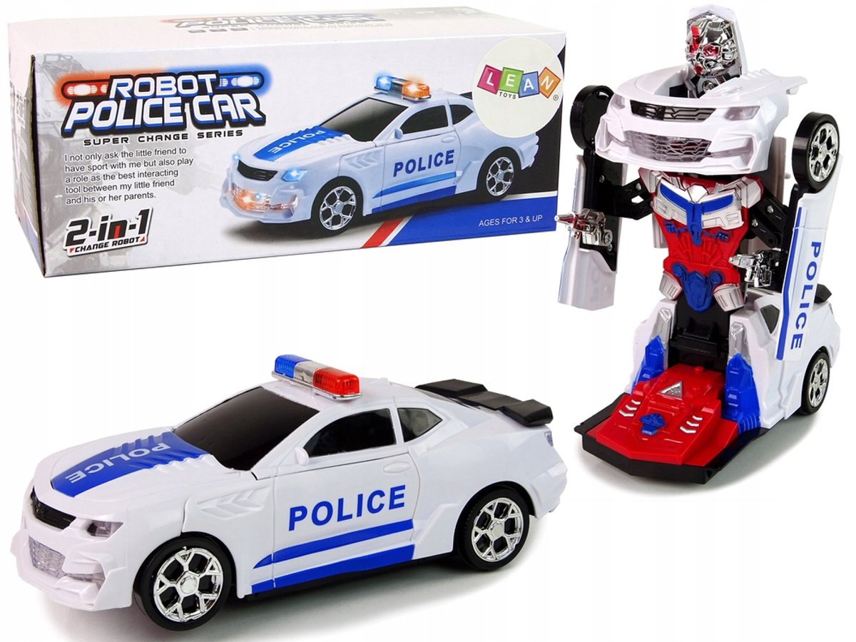 Politiewagen Robot 2-in-1: Geluid, licht & transformatie