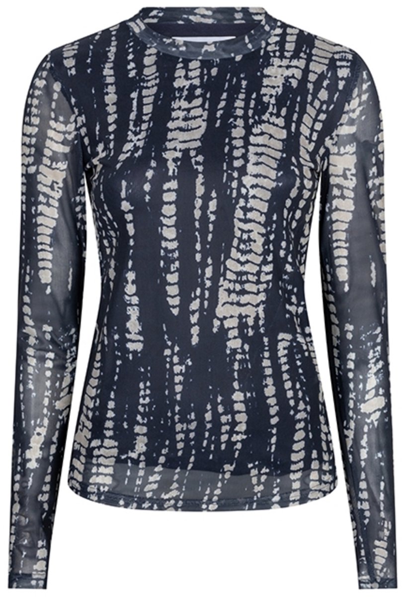 Lofty Manner Top Top Iniko Abstract Mesh Ri09 1 Dark Blue Dames Maat - M