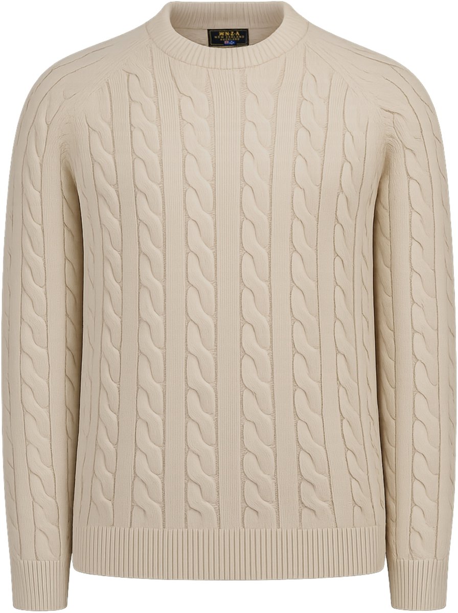 New Zealand Auckland Trui Pullover Round Neck 26hn455 1153 Tan Sand Mannen Maat - 3XL