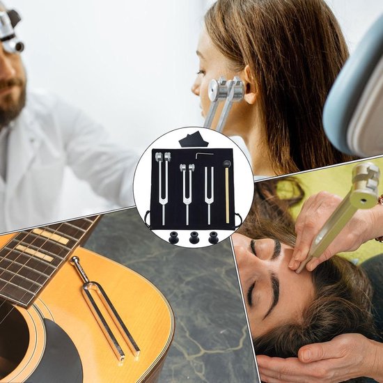 Stemvork Set - Geluidsinstrumenten Meditatie - Ontspanning Wellness - Drie Gewogen Vorken - 3 Delig - Zilver — afbeelding 2