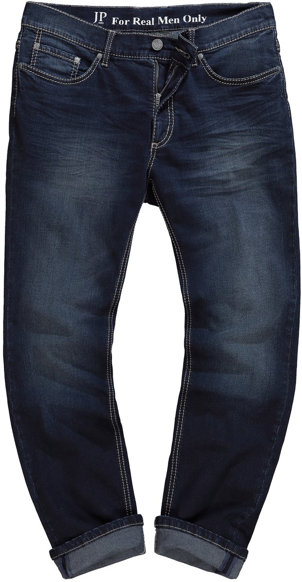 JP 1880 - Heren - Jeans FLEXNAMIC® buikfitcontrastnaden 5-pocket straight fit - Donkerblauw denim - Maat 26