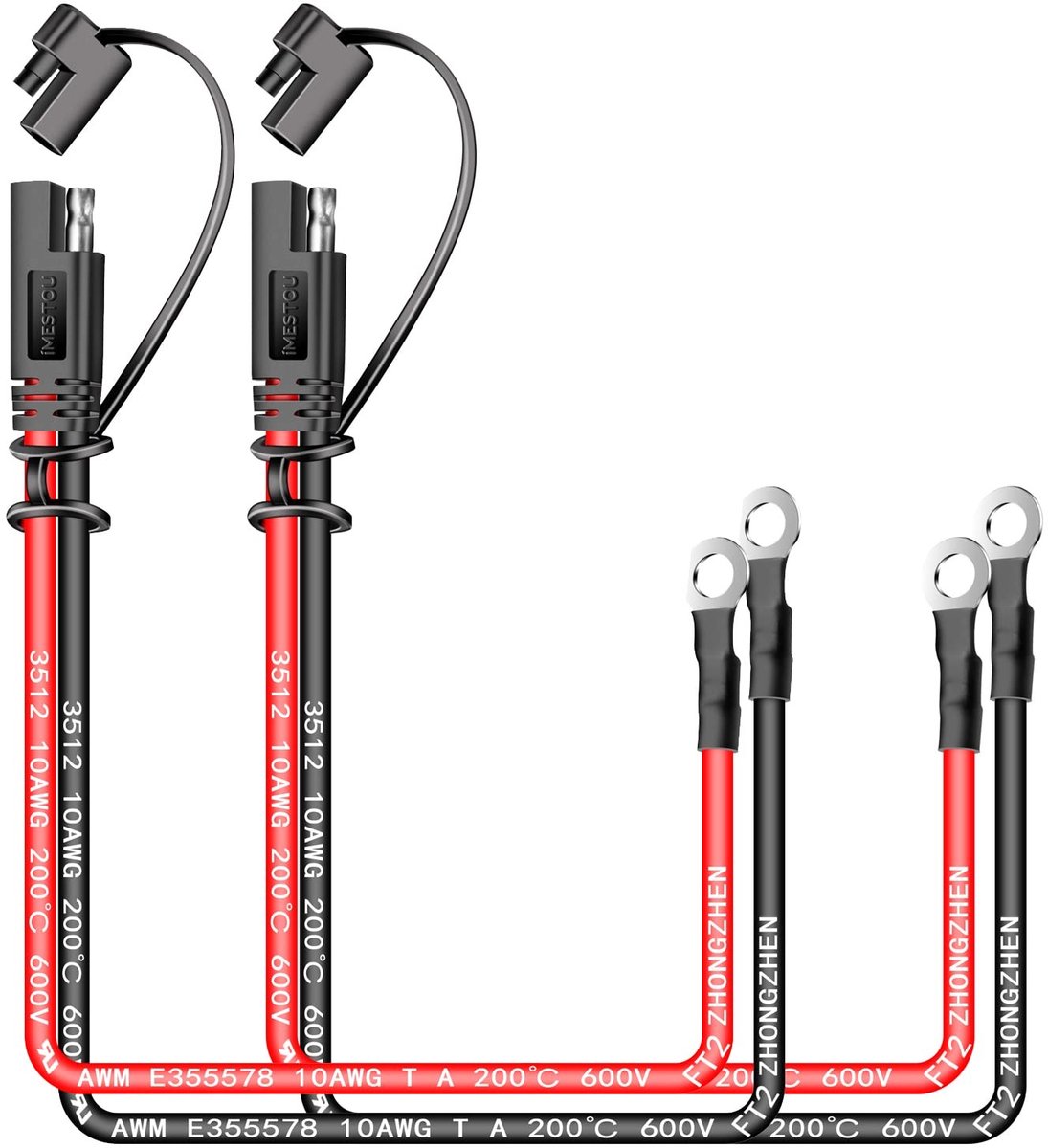 Elzusha - SAE O-Ring Terminal Kabelset voor Motoren en ATV's