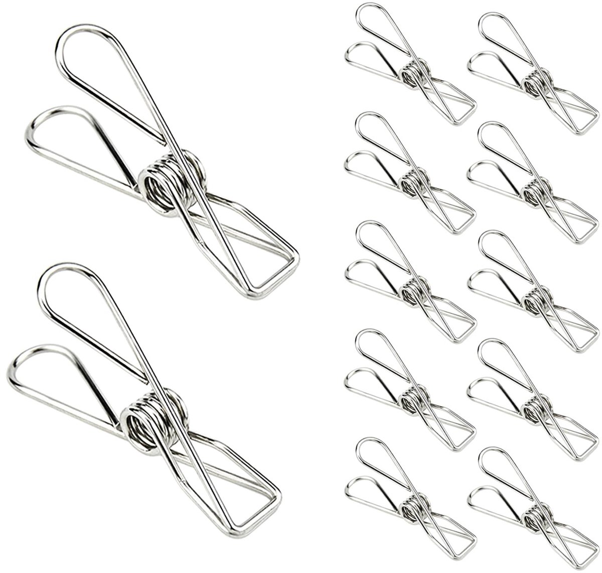Elzusha - Roestvrijstalen Wasknijpers - 50 Stuks Kledingclips voor Waslijn en Snacks