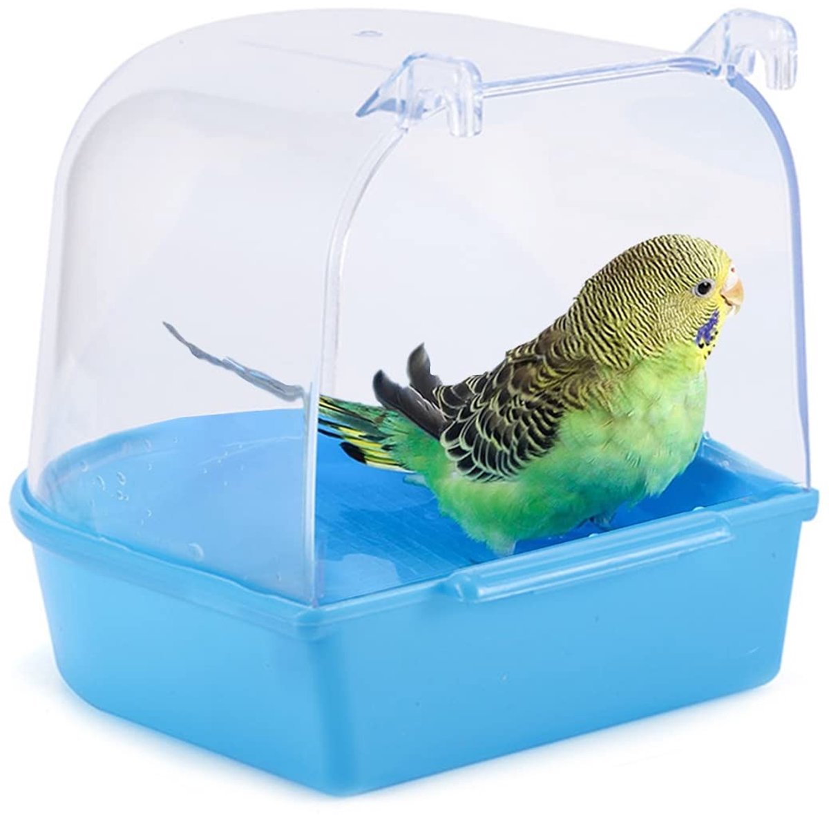 Elzusha - NO badkuip kunststof vogelbad voor kleine vogels, blauw 13 x 13 x 13,5 cm