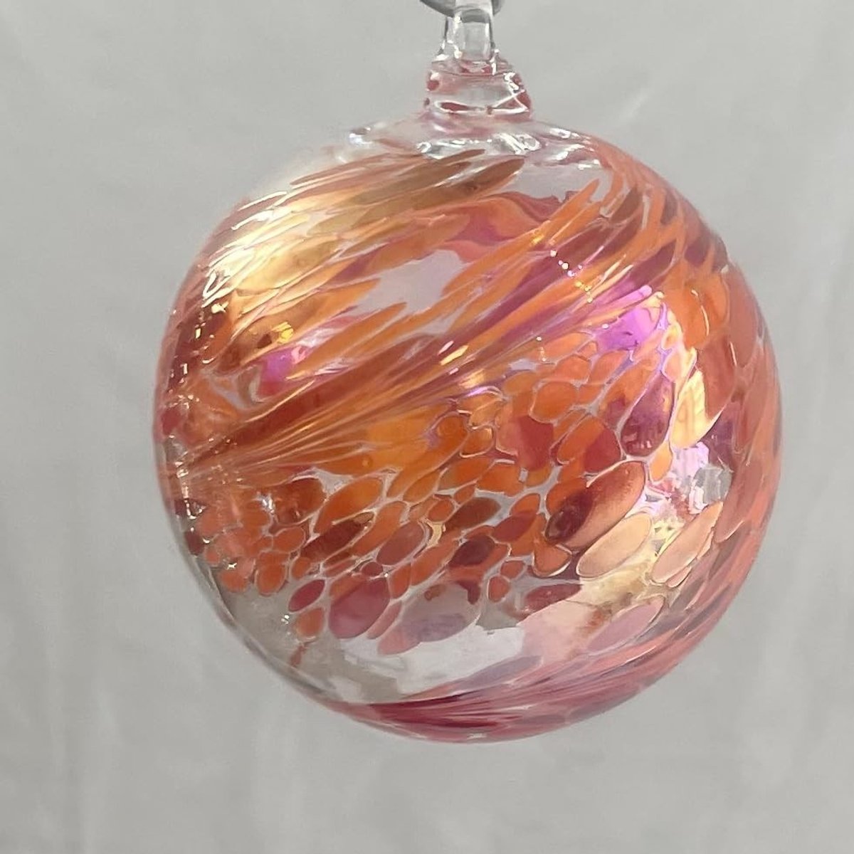 Elzusha - Hangende Glazen Bal Ornament, Rood en Helder, Ø 8 cm
