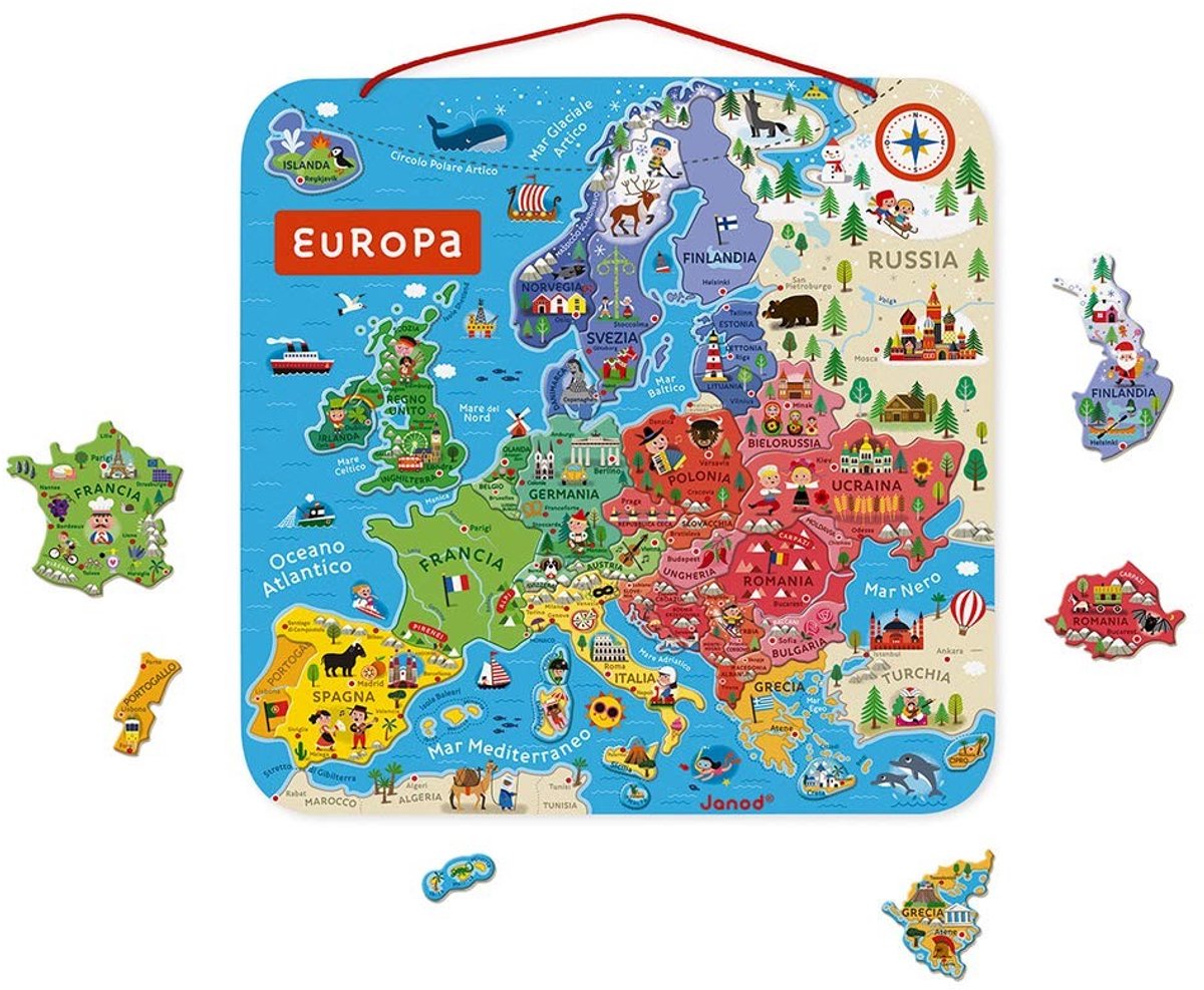 Elzusha - Magnetisch Wereldkaart Puzzel 40 Stukken
