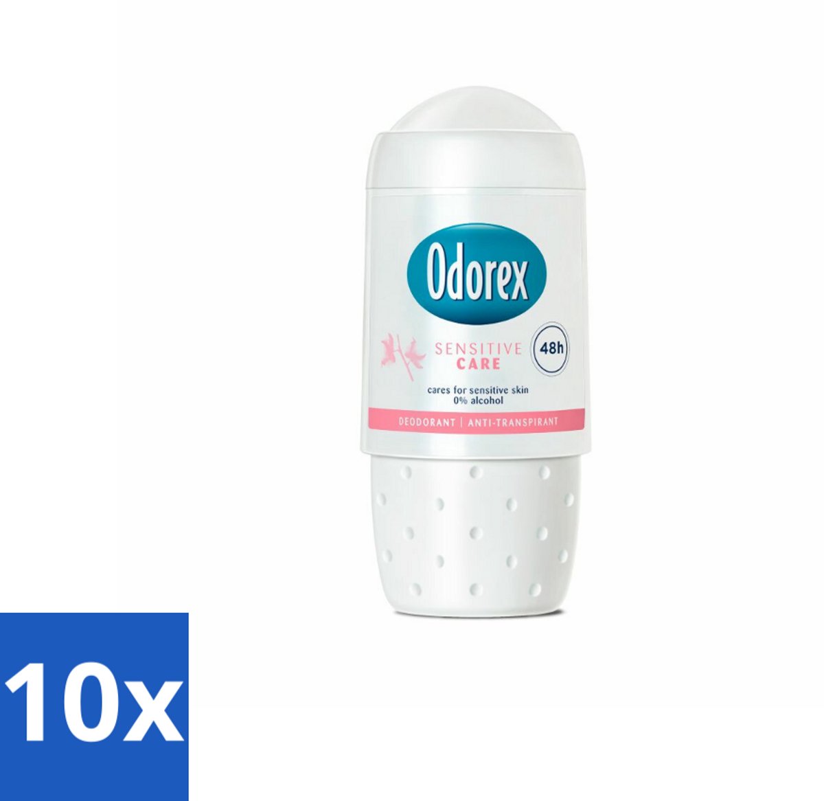 10 x Odorex Deodorant Roller Sensitive Care 50 ml - Gevoelige Huid - Deodorant - Roll-on - Huidvriendelijk - Alcoholvrij