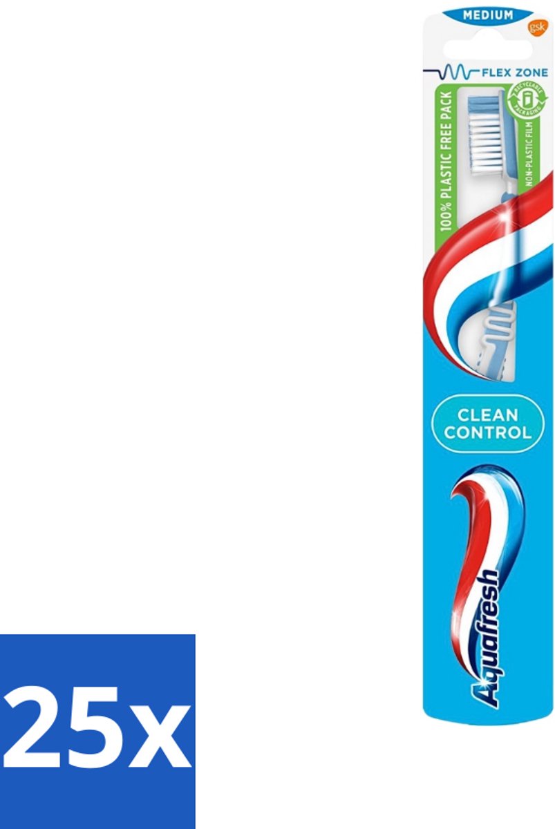Aquafresh Tandenborstel Clean Control Medium - Bulkverpakking - 25 stuks