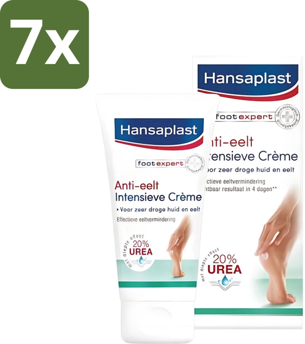 7 x Hansaplast Anti-Eelt Creme 75 ml - Anti Eelt Crème - Voetencrème - Voetverzorging - Droge Voeten - Eelt