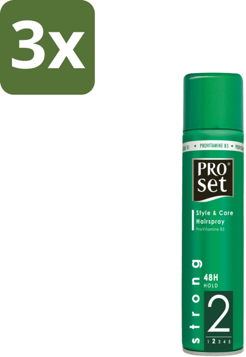 3 x Proset Haarspray Sterk 300 ml - Haarspray - Haarspray 24 Uur - Haarspray Sterk - Haarspray Met B5 - Haarspray Volume