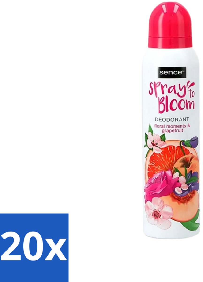 20 x Sence - Floral & Grapefruit - Deodorant - Fris & Fruitig - 150 ml - Frisheid - Fruitige Geur - Bloemige Geur - Grapefruit - Deodorant