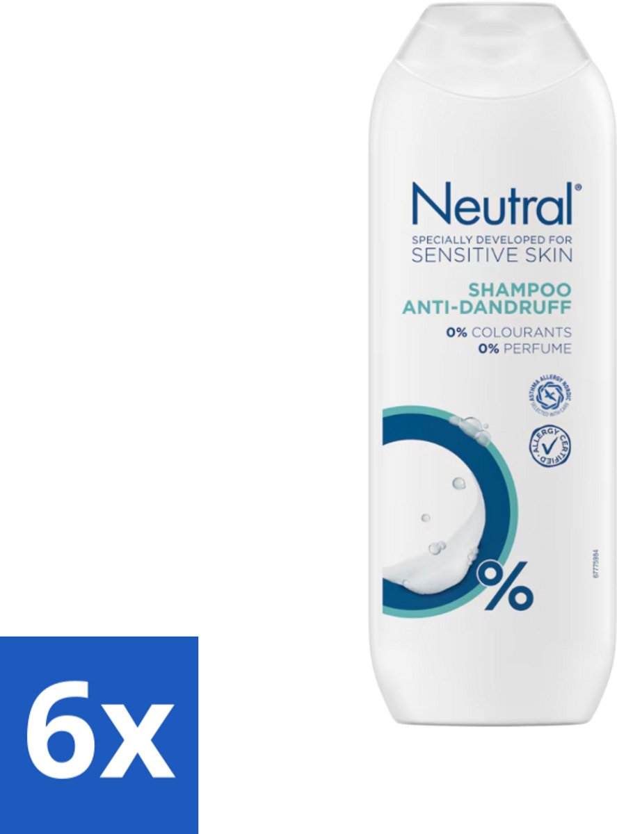 6 x Neutral - Shampoo - Gevoelige Huid - Anti-Roos - 0% Kleurstof & Parfum - 250 ml - Anti-roos Shampoo - Gevoelige Huid - 0% Parfum - 0% Kleurstof - 0% Parabenen