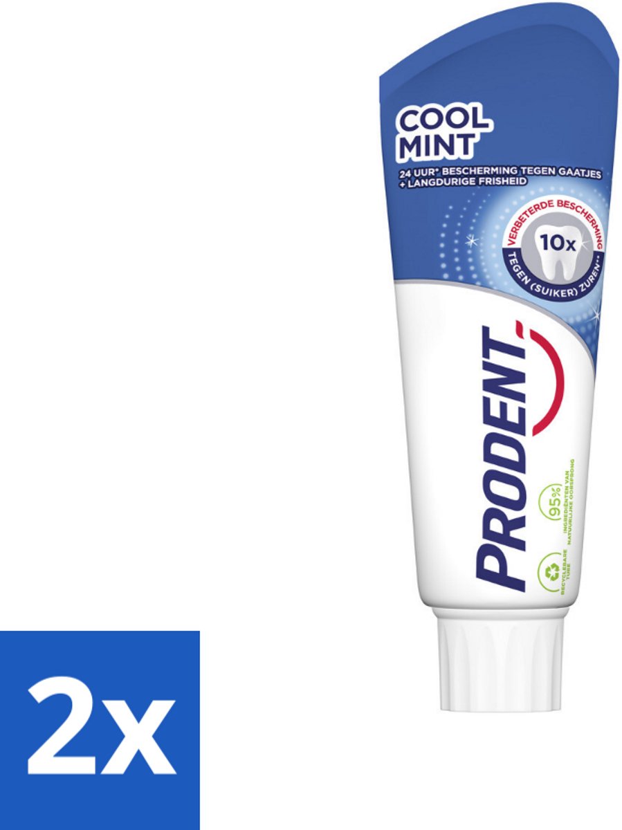 2 x Prodent Tandpasta Cool Mint 75 ml - Tandpasta - Tandbederf - Tanderosie - Tandglazuur - Fluoride