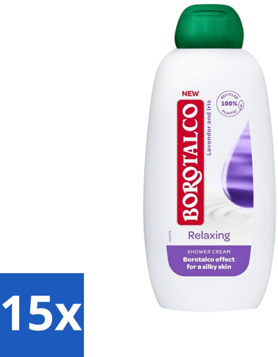 Borotalco - Douchegel - Relaxing - Lavender & Iris - 250 ml - Bulkverpakking - 15 stuks