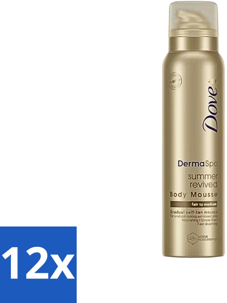 Dove DermaSpa - Zelfbruiner - Tanning Mousse - Medium-Dark - 150 ml - Voordeelverpakking - 12 stuks