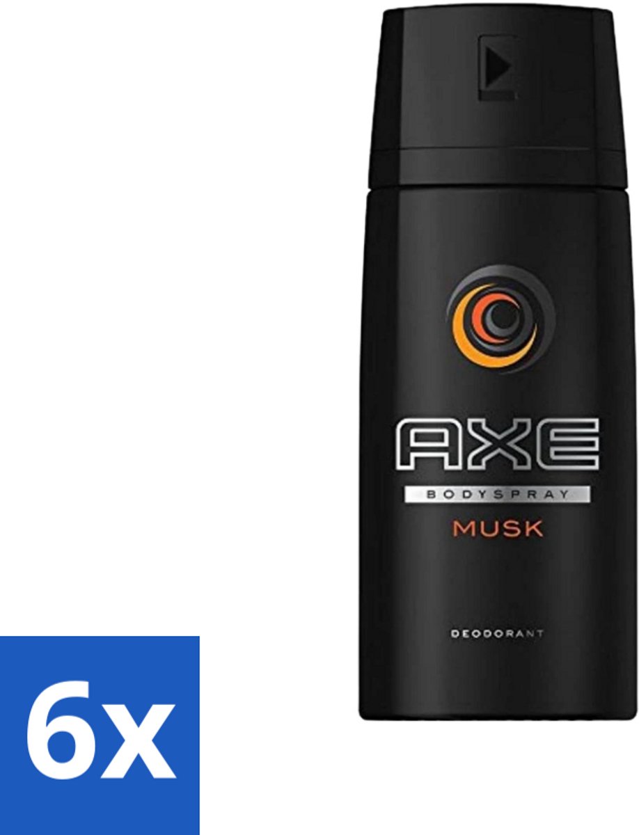 6 x Axe - Deodorant Bodyspray - Musk - 150 ml - Mannen Deodorant - Musk Geur - Deodorant Bodyspray - Langdurige Frisheid - Axe Deodorant