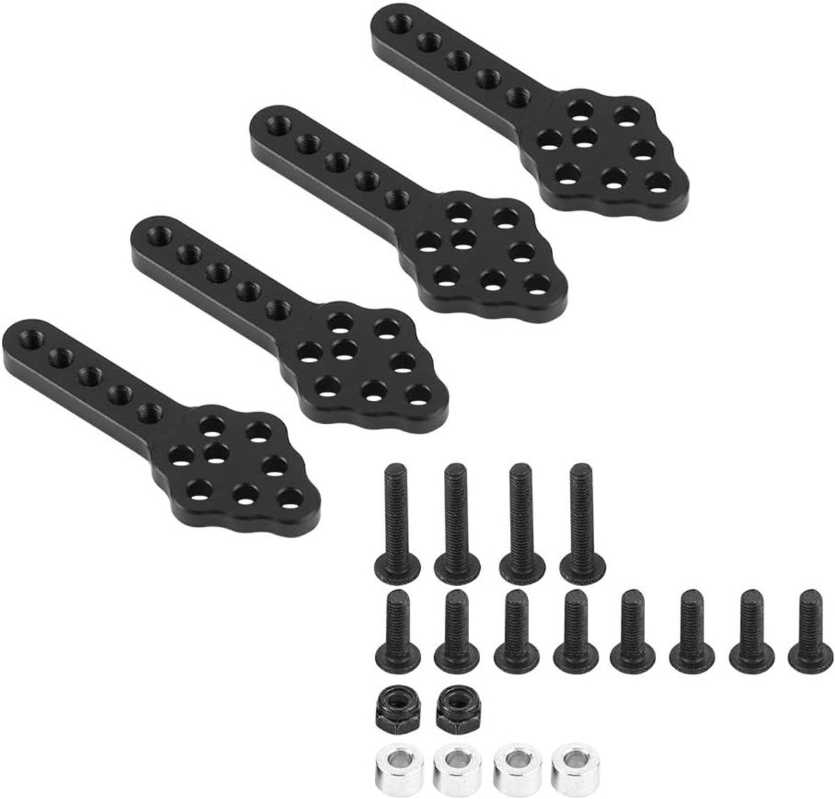 4-delige set schokdemper montageplaat voor RC auto, verstelbare hoogte voor 1/10 crawler, auto-accessoires, robuuste schokabsorber bevestiging