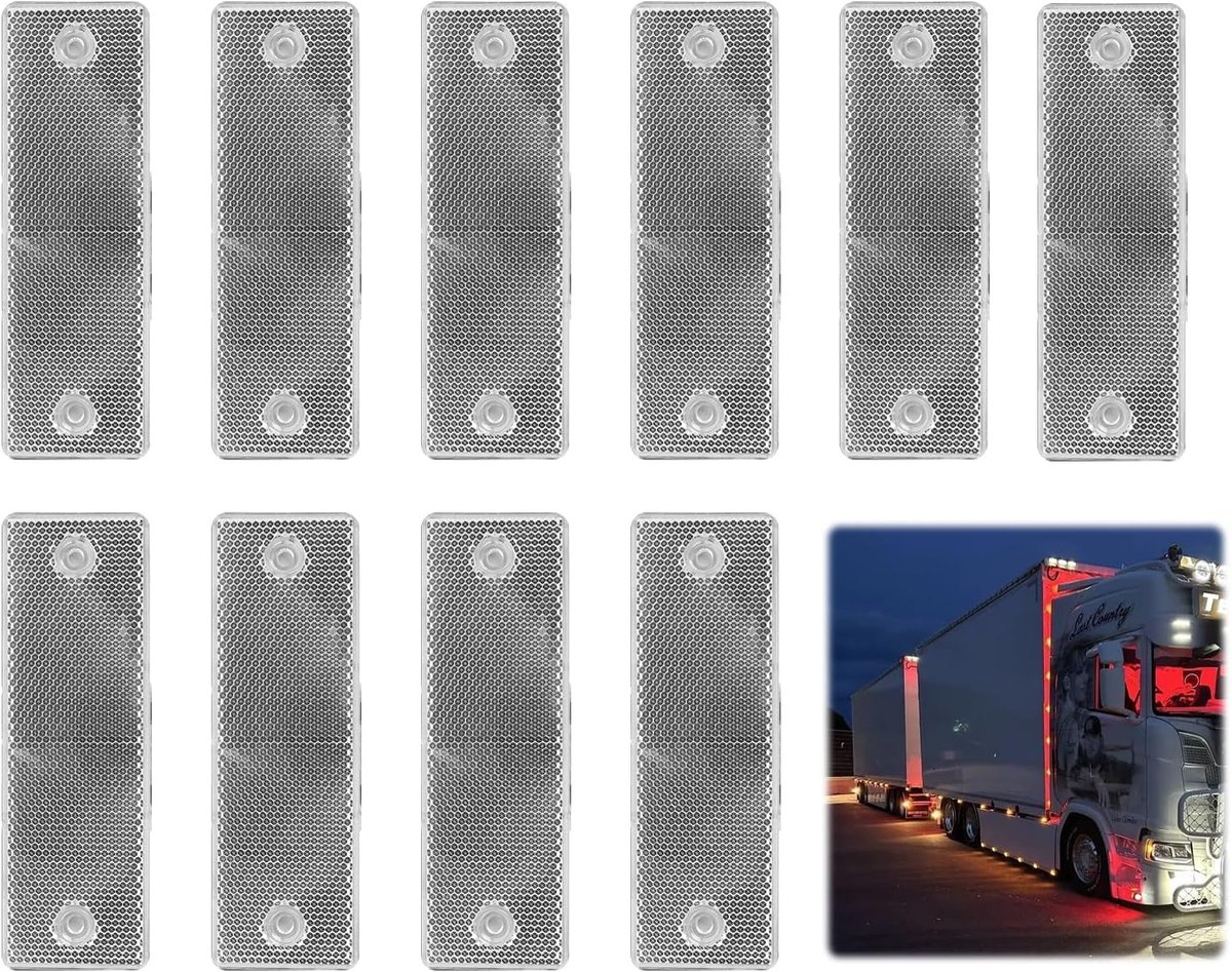 10 Universele Witte Reflectoren voor Fietsen, Motoren en Voertuigen – Zelfklevende Reflectoren voor Verhoogde Zichtbaarheid en Veiligheid in het Verkeer