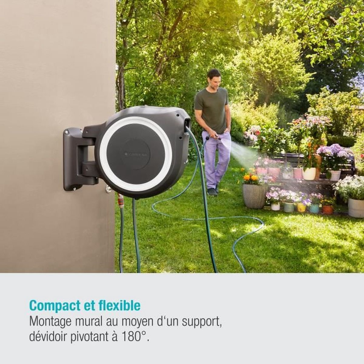 Gardena Wandslangenbox RollUp M/L Wit - 25 meter - Ø 13 mm