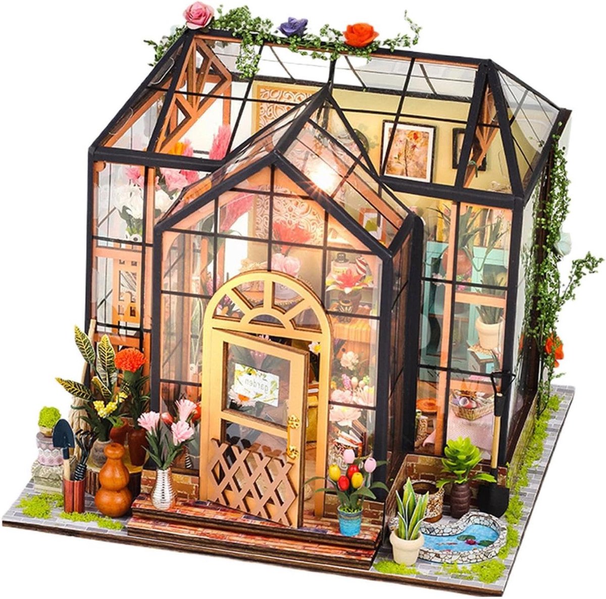 Miniatuur Huis Bouwpakket - 3D Model - Huisdecoratie Creëren - Houten Constructie - 32 x 21 x 5.5 cm