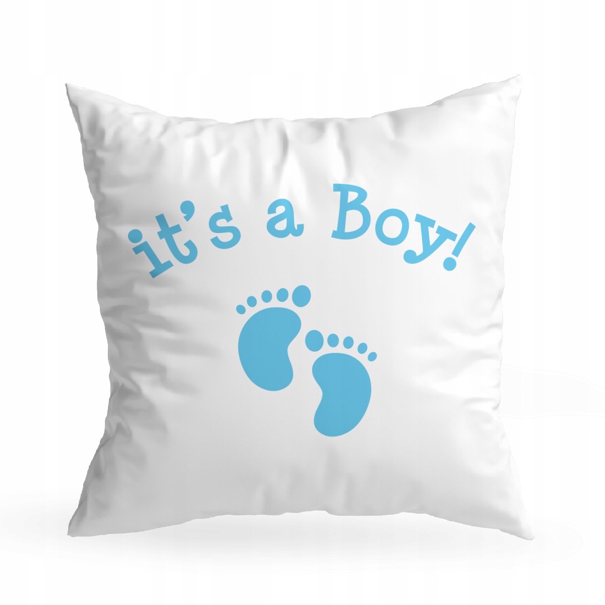 Babyshower Kussenhoes 40x40cm - Welkom Jongen - Wit met Voetjes