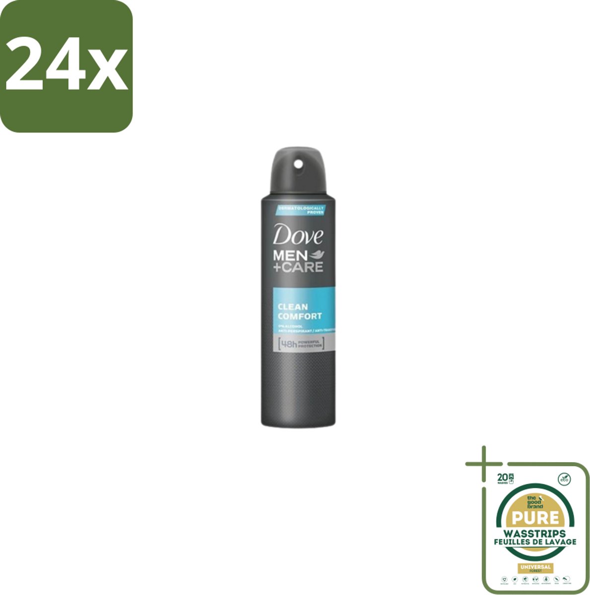 Dove Men+Care – Deodorant Spray – Clean Comfort – 200 ml - Voordeelverpakking - 24 stuks - Frisse geur - Schone geur