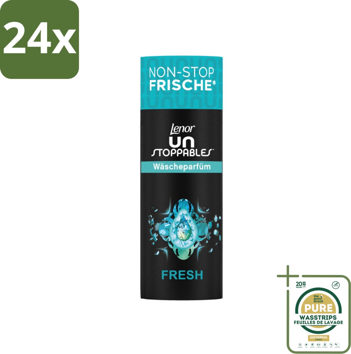 Lenor – Geurbooster – Fresh – 12 Wasbeurten – 160 g - Voordeelverpakking - 24 stuks - Geur in wasmachine - Wasgoed geur
