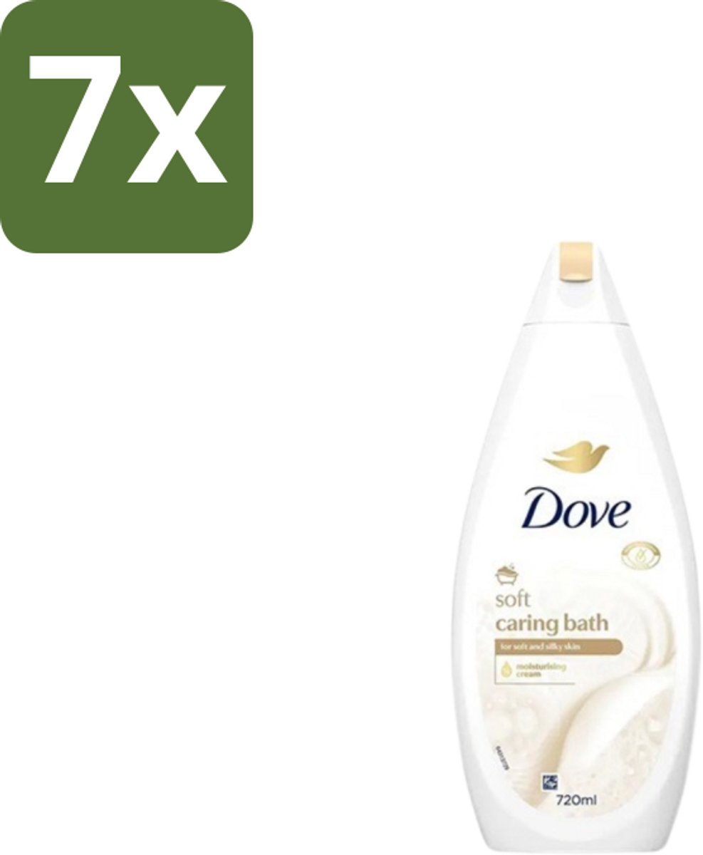 7 x Dove – Badcrème – Soft – 720 ml - Douchegel - Zachte Reiniging - Zijdezachte Huid - Glycerine - Schuim
