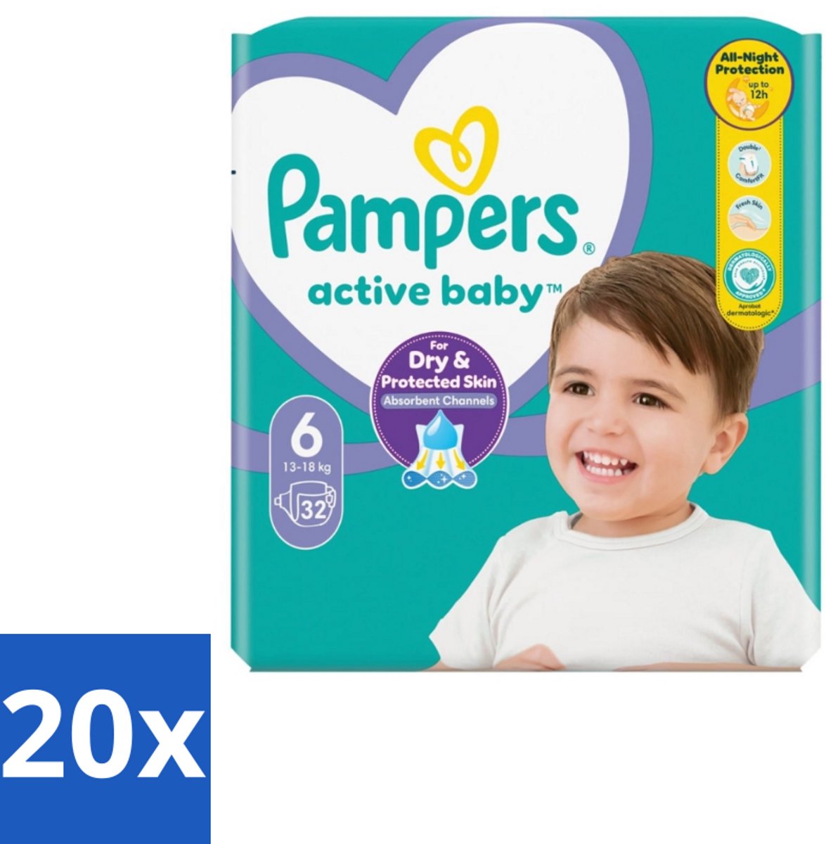 Pampers – Luiers – Active Baby Maat 3 (6-10 kg) – 90 Luiers - Bulkverpakking - 20 stuks