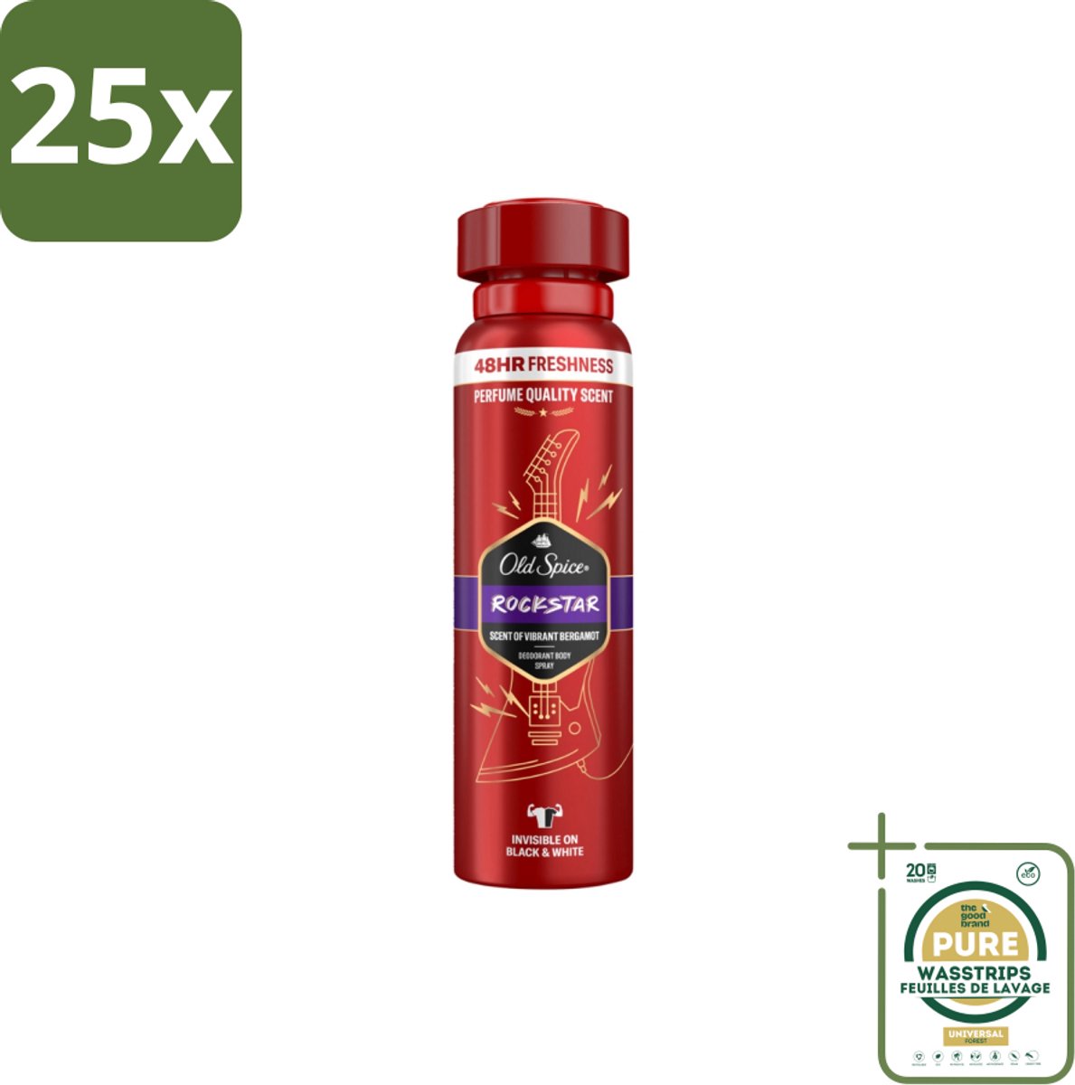 25 x Old Spice – Deospray – Rockstar – 150 ml - Grootverpakking - Deodorant - Lichaamsgeur - Body Spray - Frisheid - 48 Uur Bescherming