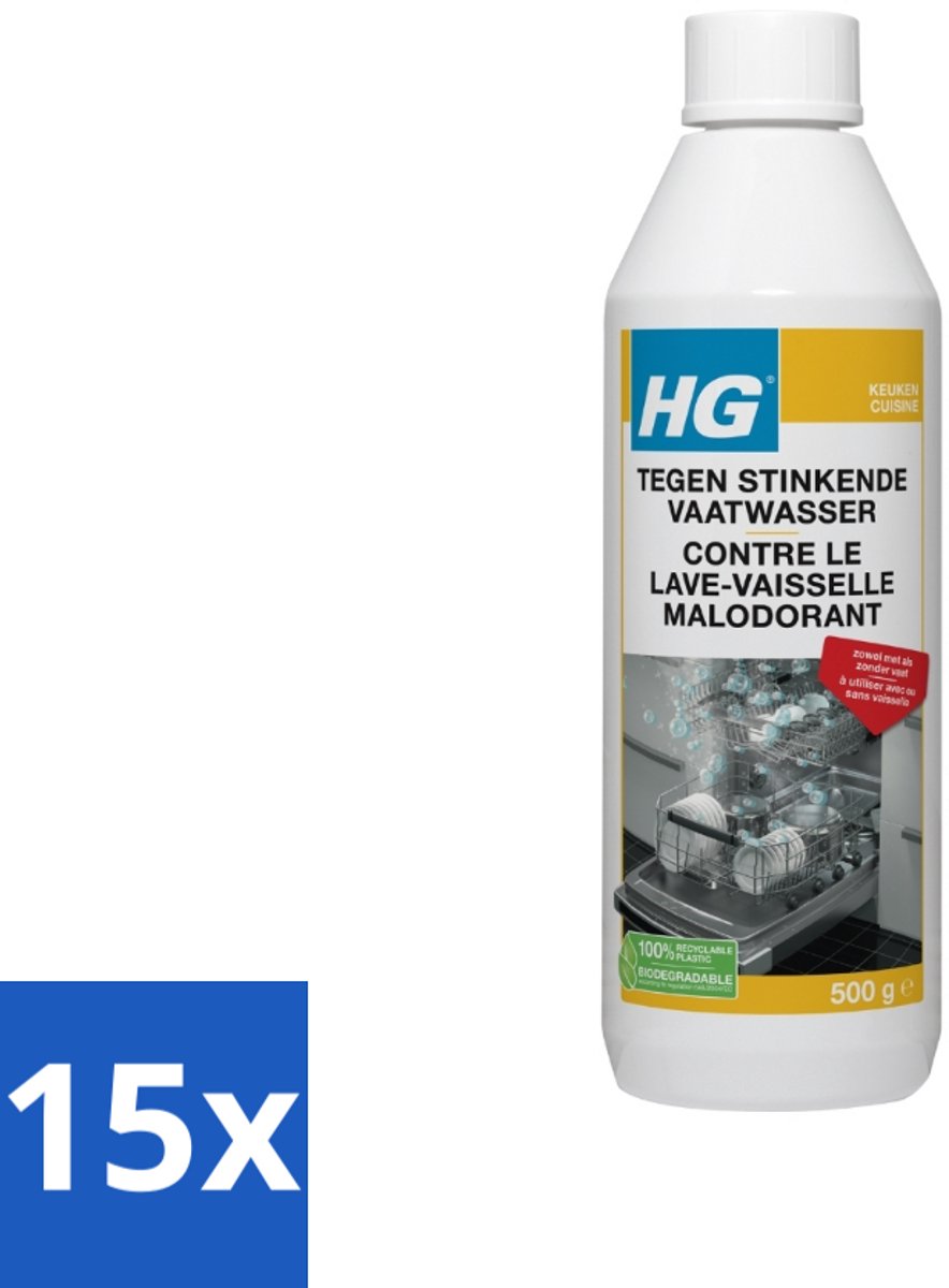 15 x HG Stinkende Vaatwasser 500 gr - Vaatwasser Reinigen - Stinkende Vaatwasser - Vaatwasser Geur - Vaatwasser Hygiëne - Vaatwasser Onderhoud