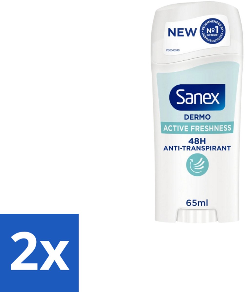 Sanex – Deodorant Stick – Dermo Active Freshness – 65 ml - Voordeelverpakking - 2 stuks