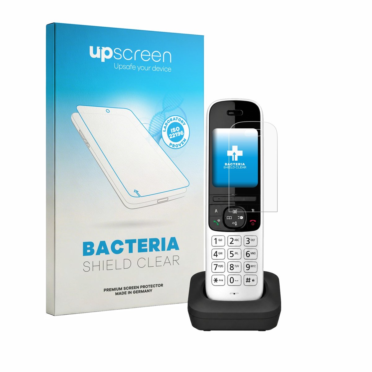 upscreen - Screenprotector voor Panasonic KX-TGH723 - Folie Beschermfolie transparant antibacterieel