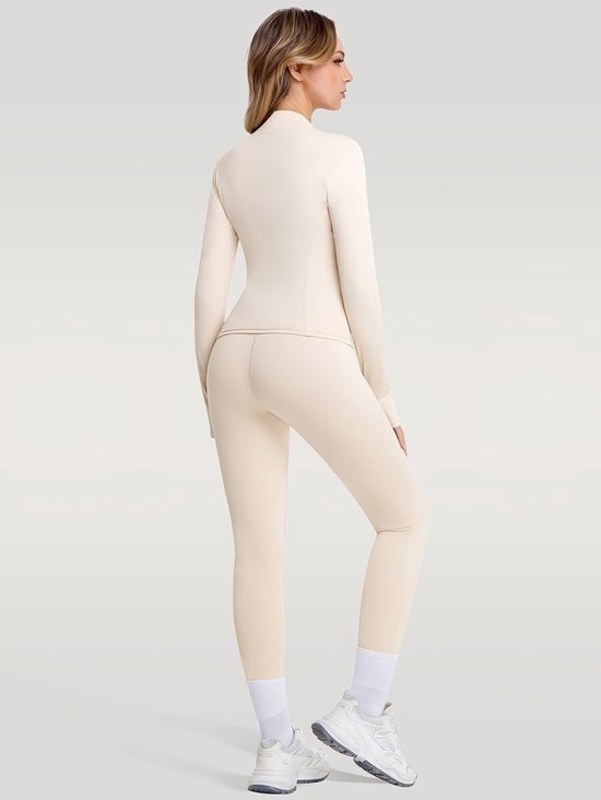 Currero Pilates Pak Dames - Yoga - Buttshaper - Gym - Fitness - Butt Lift - Bil Vergrotend - Heup Liftend - Yogakleding - Beige S — afbeelding 5