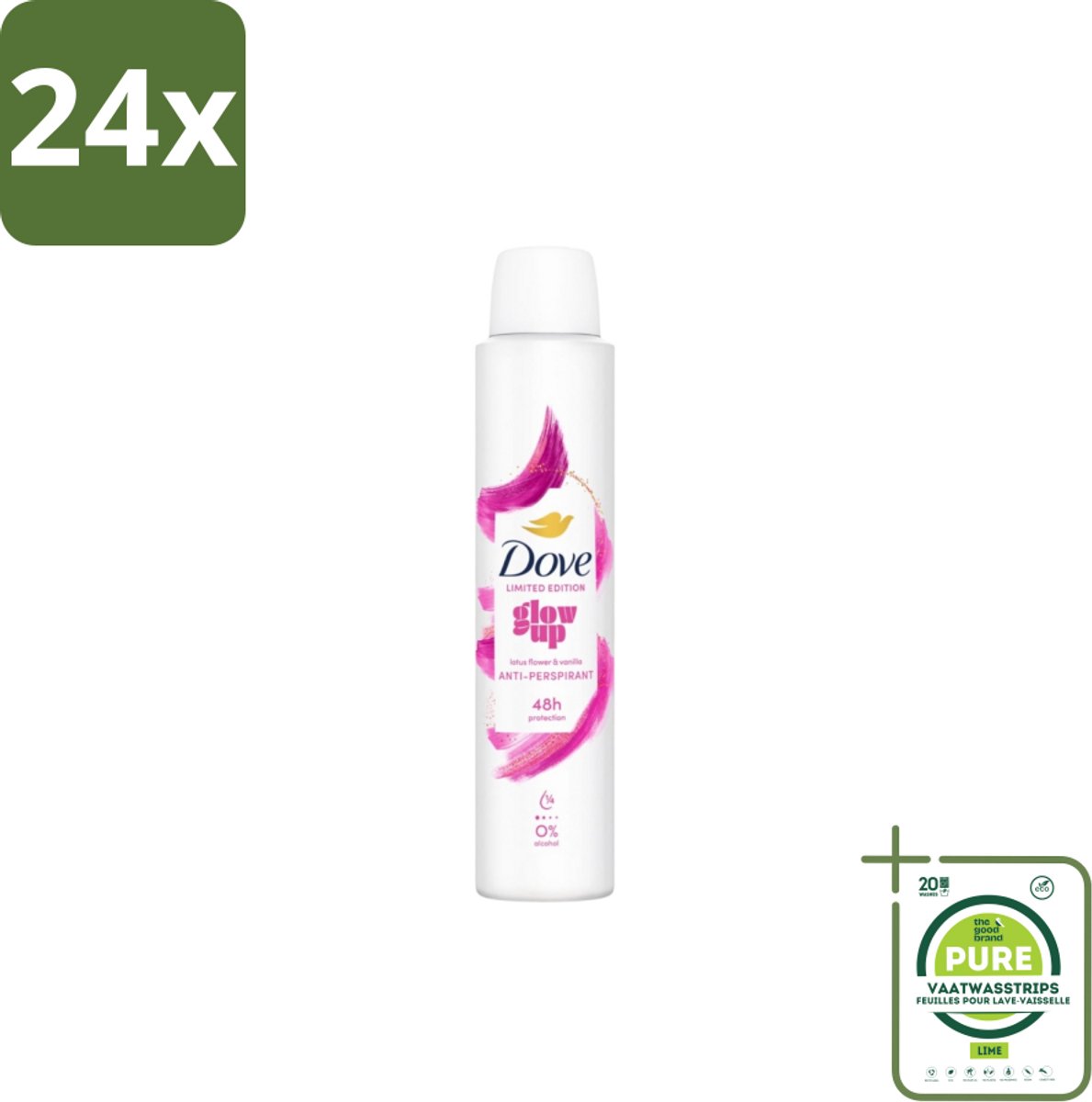 Dove – Deodorant Spray – Glow Up – 200 ml - Voordeelverpakking - 24 stuks - Anti-transpirant spray - Zweetvermindering