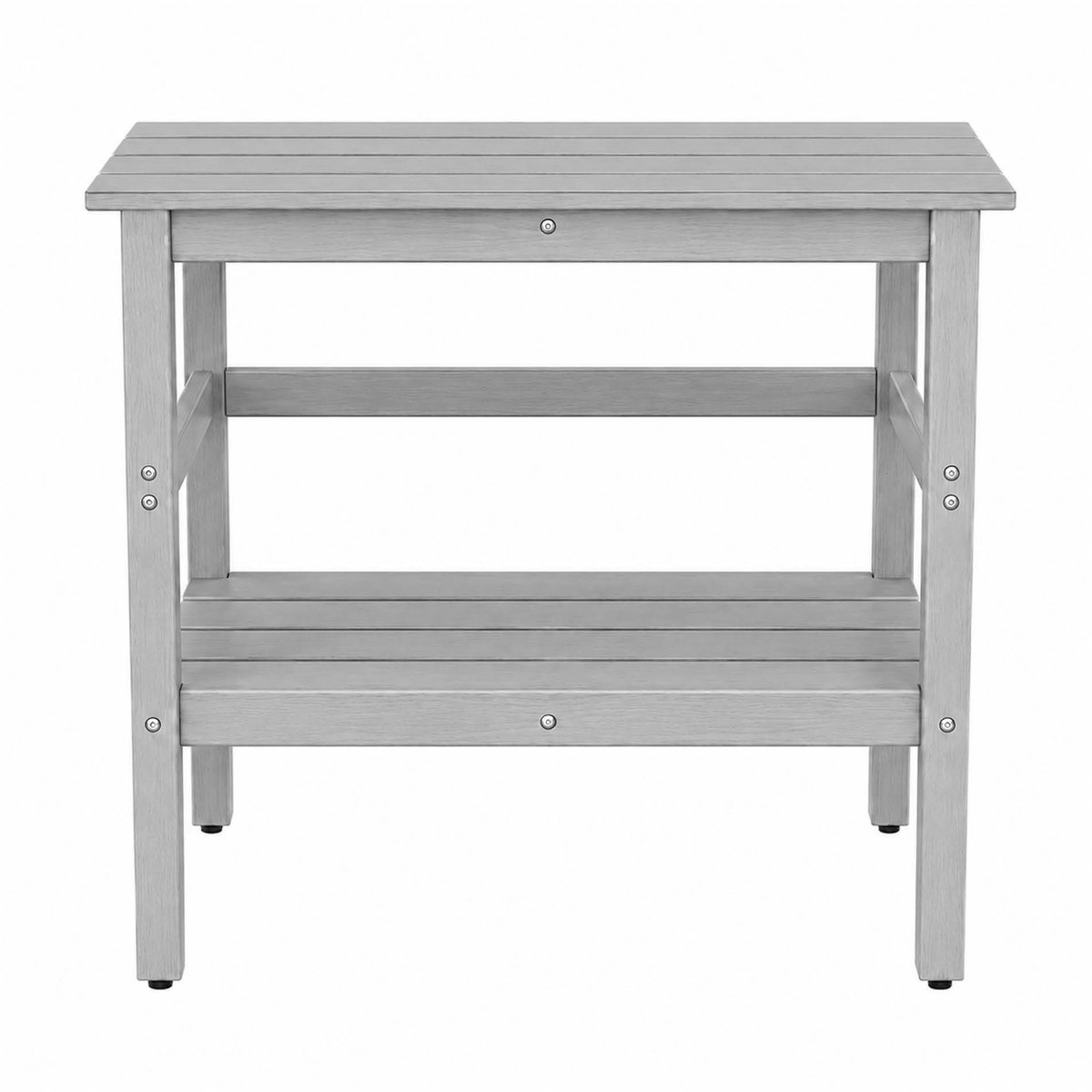 UNUS® Bartafel "Elio" HDPE met houtlook weerbestendige statafel voor tuin terras balkon 114 x 35 x 98 cm lichtgrijs