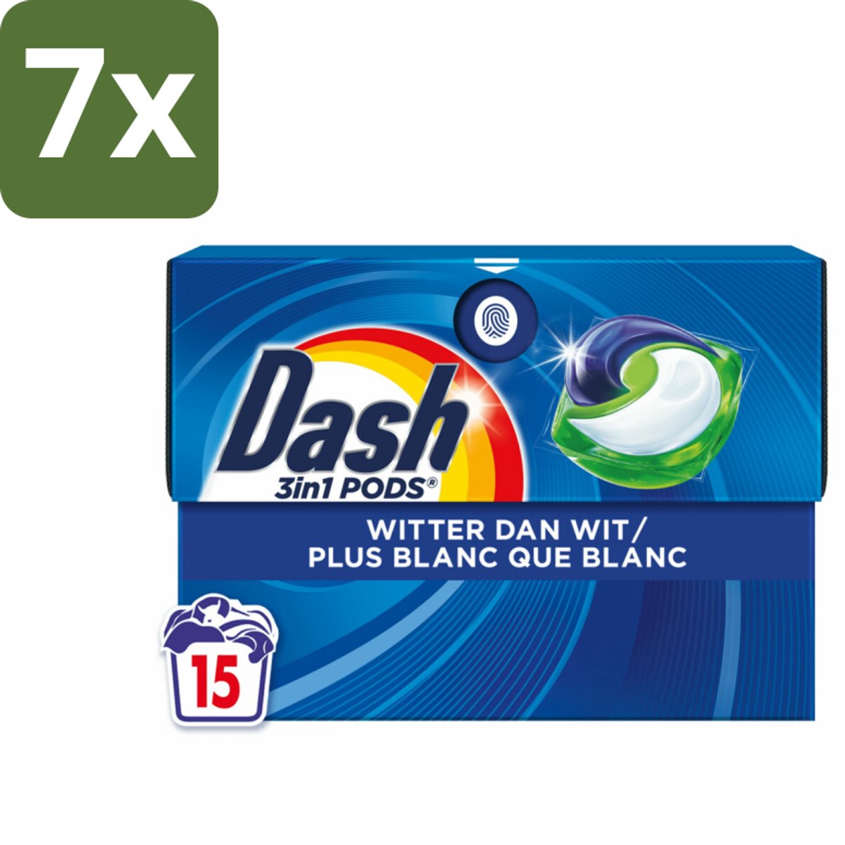 Dash – Wasmiddelcapsules – 3in1 Pods Original – 15 capsules - Bulkverpakking - 7 stuks