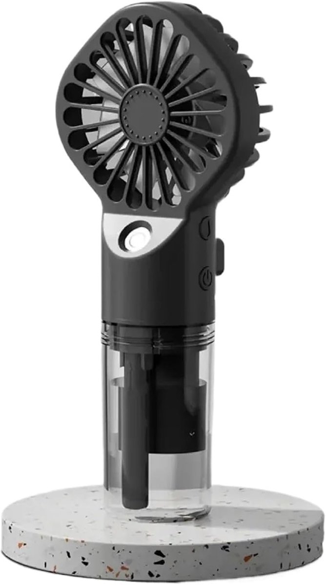 Draagbare Ventilator - Handsproeier Mini - Directe Verfrissing - Met Nevelspray - 10cm - Zwart