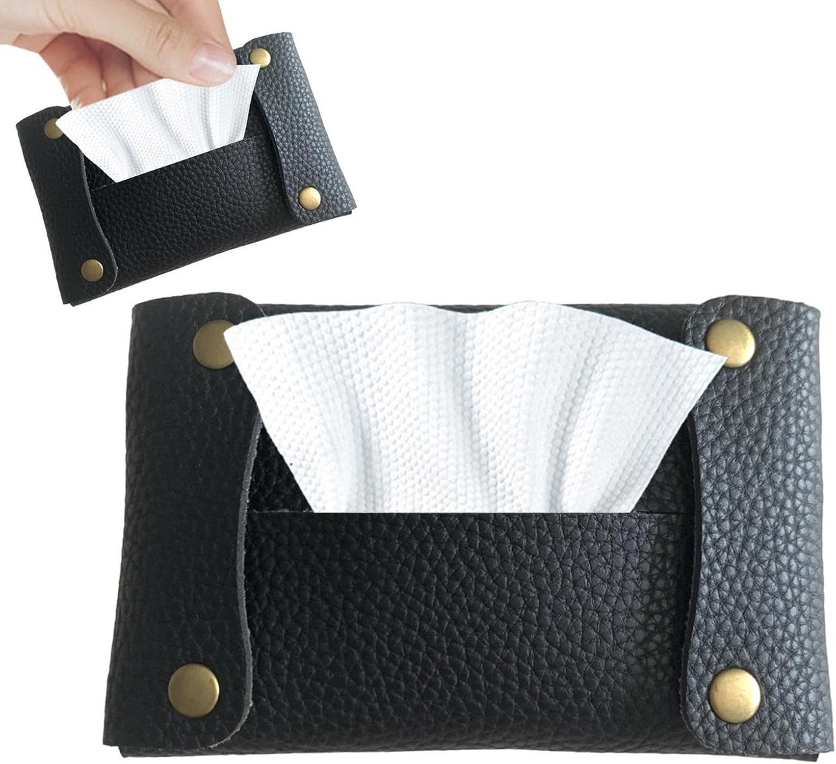 Zakdoekhouder - Etui - Reizen - Opvouwbaar Ontwerp - 14 x 8.5 cm - Zwart
