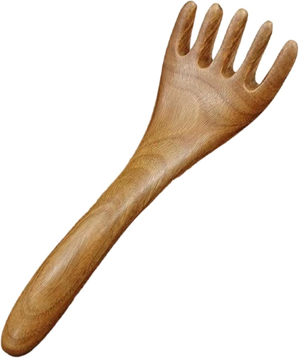 Houten Klauwschraper - Massage Hout - Hoofd Ontspanning - Sandelhout Materiaal - 17 cm Lengte - Natuurlijk Hout