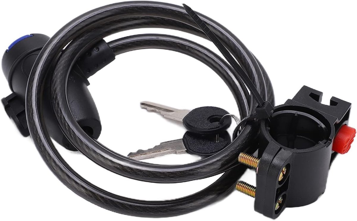 Fietsslot Staaldraad - Ringslot Beugel - Diefstal Beveiligen - Versterkte Constructie - 3 cm diameter - Zwart