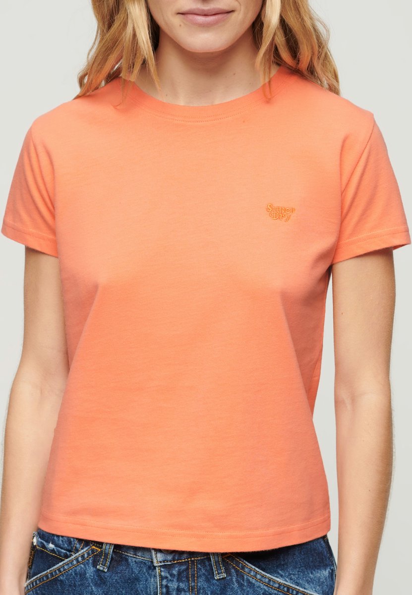 Superdry Essential nauwsluitend T-shirt met logo Dames T-shirts Koraal