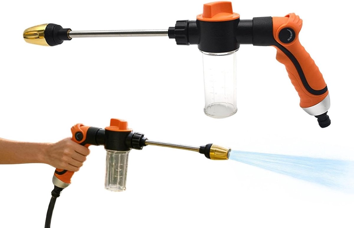 Tuinslang Sproeikop - Waterpistool - Buitenonderhoud - Ergonomisch Ontwerp - 28 cm - Geel Zwart