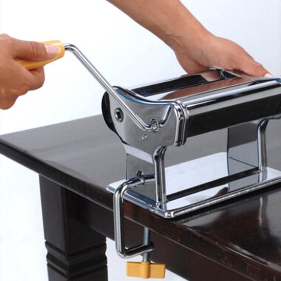 Pastamachine Handmatig - Pastaroller Keuken - Verse Pasta Maken - 6 Dikte Posities - 14 cm Deegbreedte - Zilverkleurig — afbeelding 2